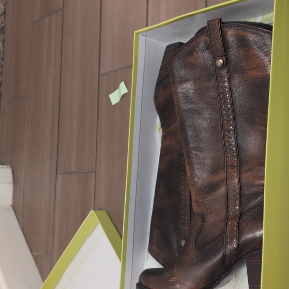 Gianni Bini Dark Brown Leather High Noon boots - Picture 7 of 8